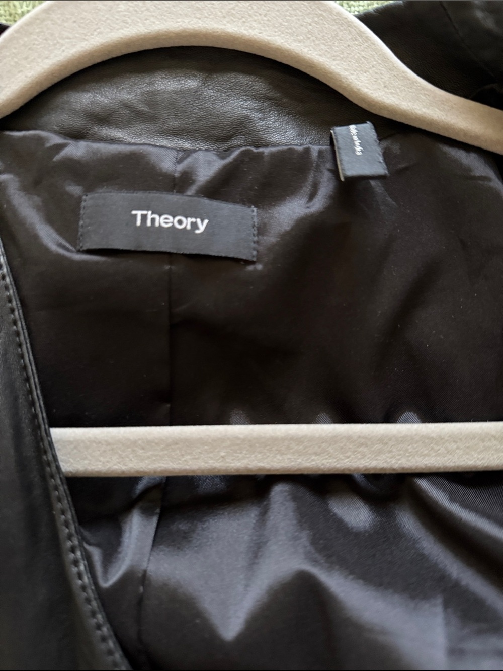 Theory Black Leather Draped Open-Front Jacket - Picture 7 of 7